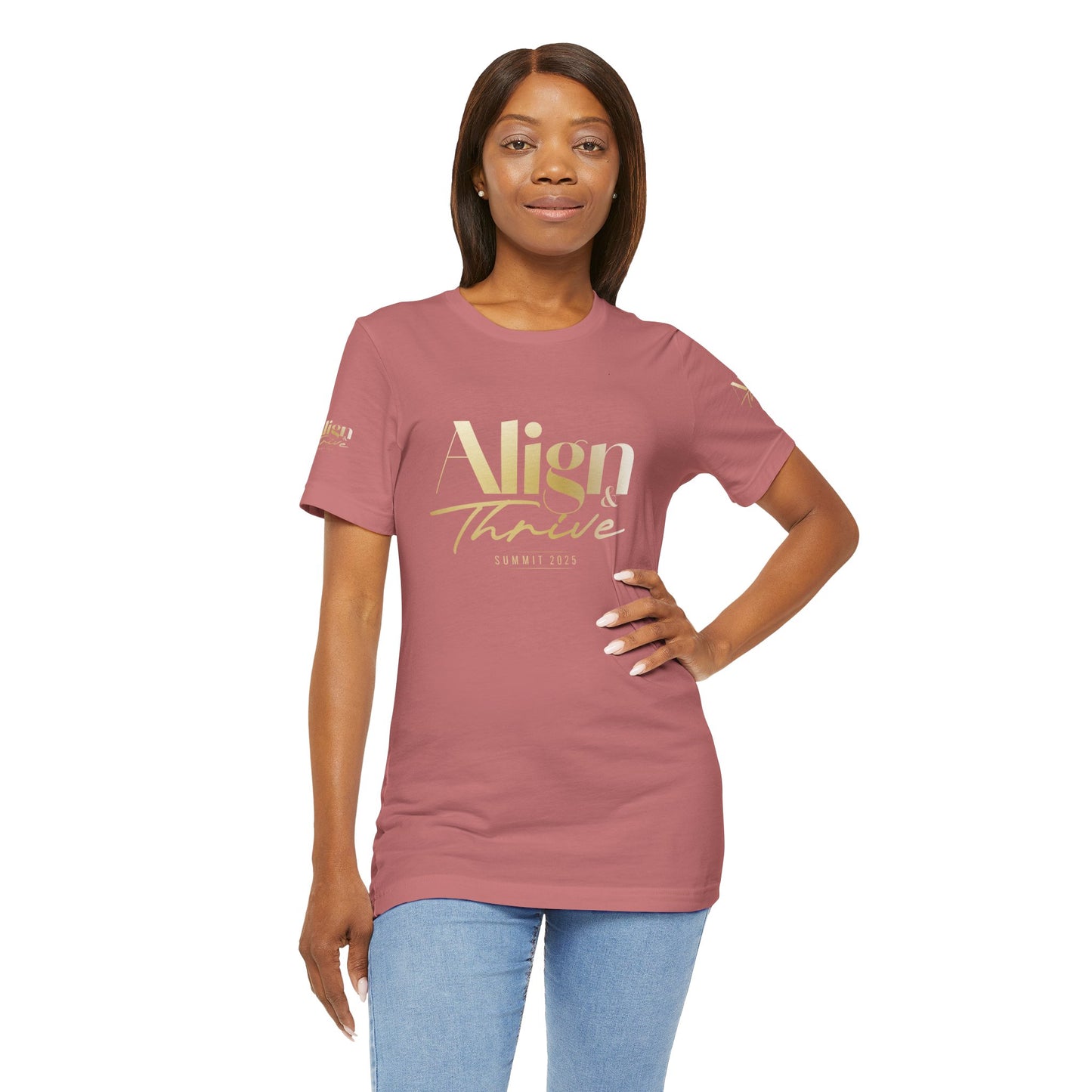 Unisex Motivational Tee - Align & Thrive | Inspirational Shirt for Fitness, Mental Health, Self-Care, Gift for Her, Casual Wear