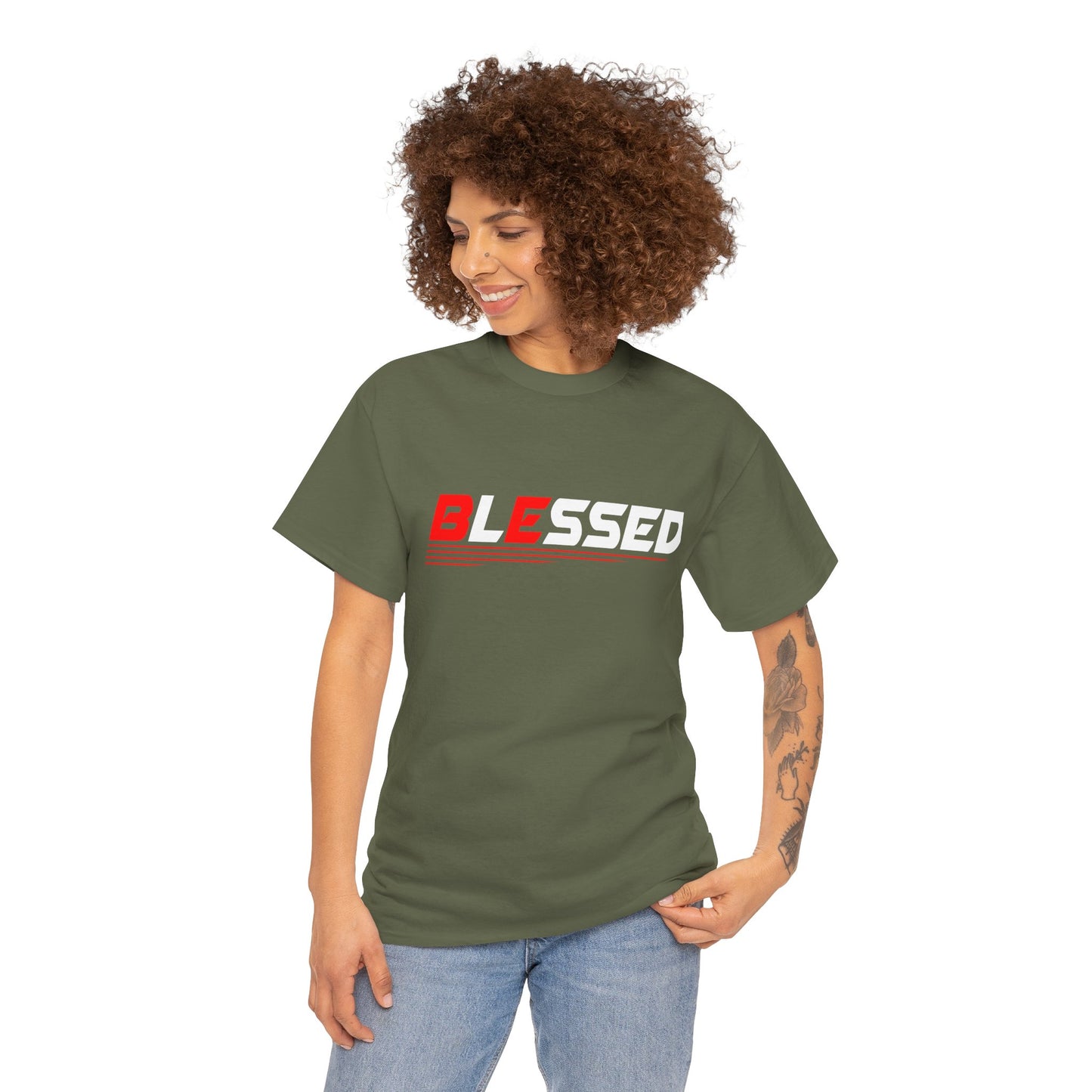 Blessed Unisex Heavy Cotton Tee | Motivational Shirt, Gift for Friends, Casual Wear, Spiritual Fashion, Everyday Comfort