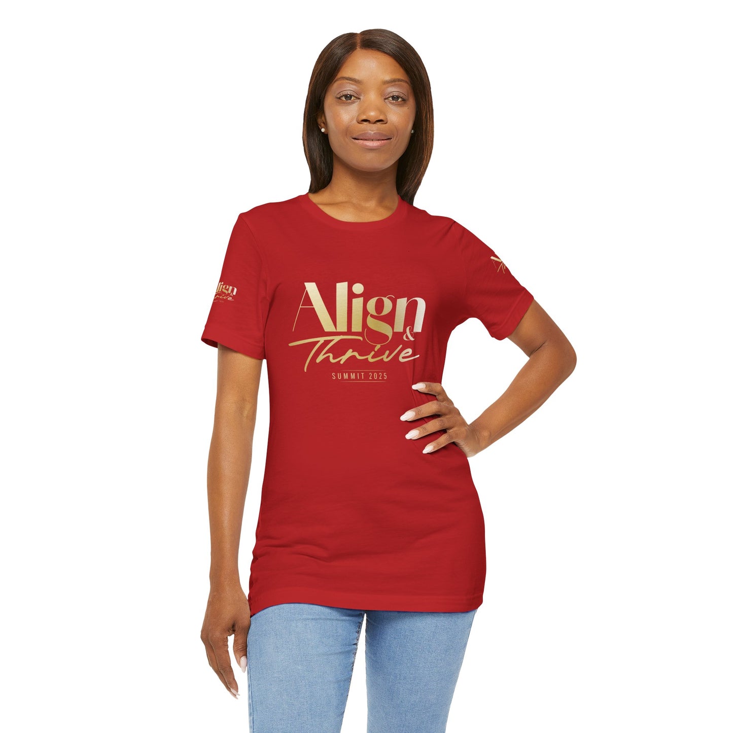 Unisex Motivational Tee - Align & Thrive | Inspirational Shirt for Fitness, Mental Health, Self-Care, Gift for Her, Casual Wear
