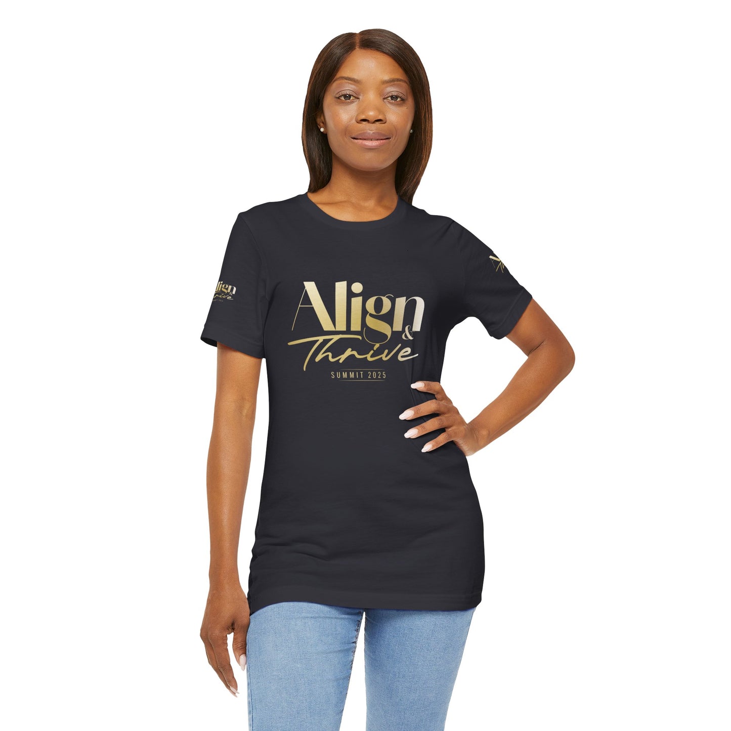 Unisex Motivational Tee - Align & Thrive | Inspirational Shirt for Fitness, Mental Health, Self-Care, Gift for Her, Casual Wear