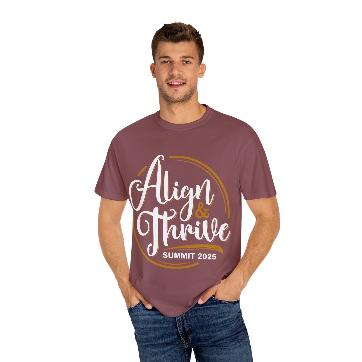 Align & Thrive Unisex T-shirt, Motivational Tee, Summit 2025 Shirt, Inspirational Apparel, Relaxed Fit Shirt