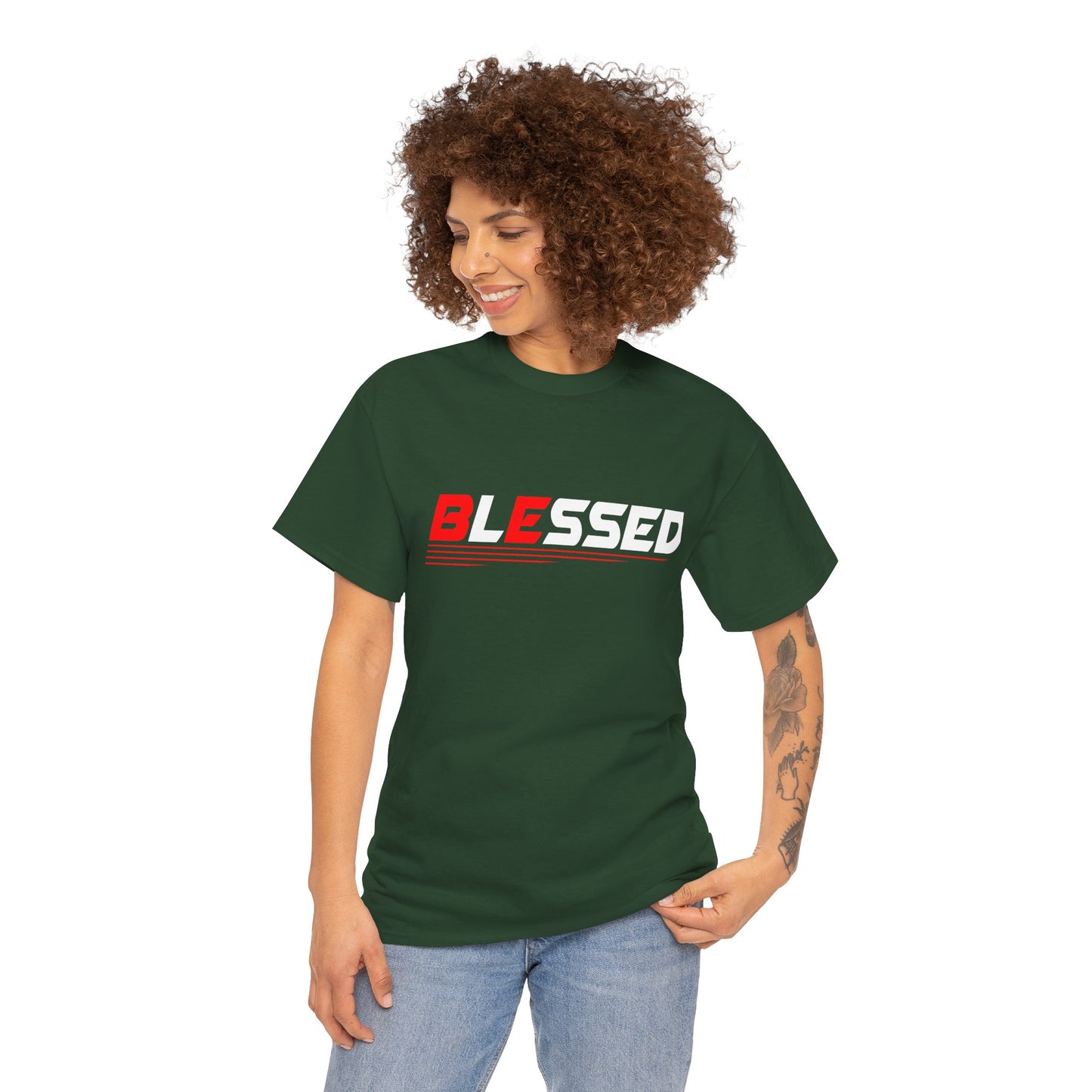 Blessed Unisex Heavy Cotton Tee | Motivational Shirt, Gift for Friends, Casual Wear, Spiritual Fashion, Everyday Comfort