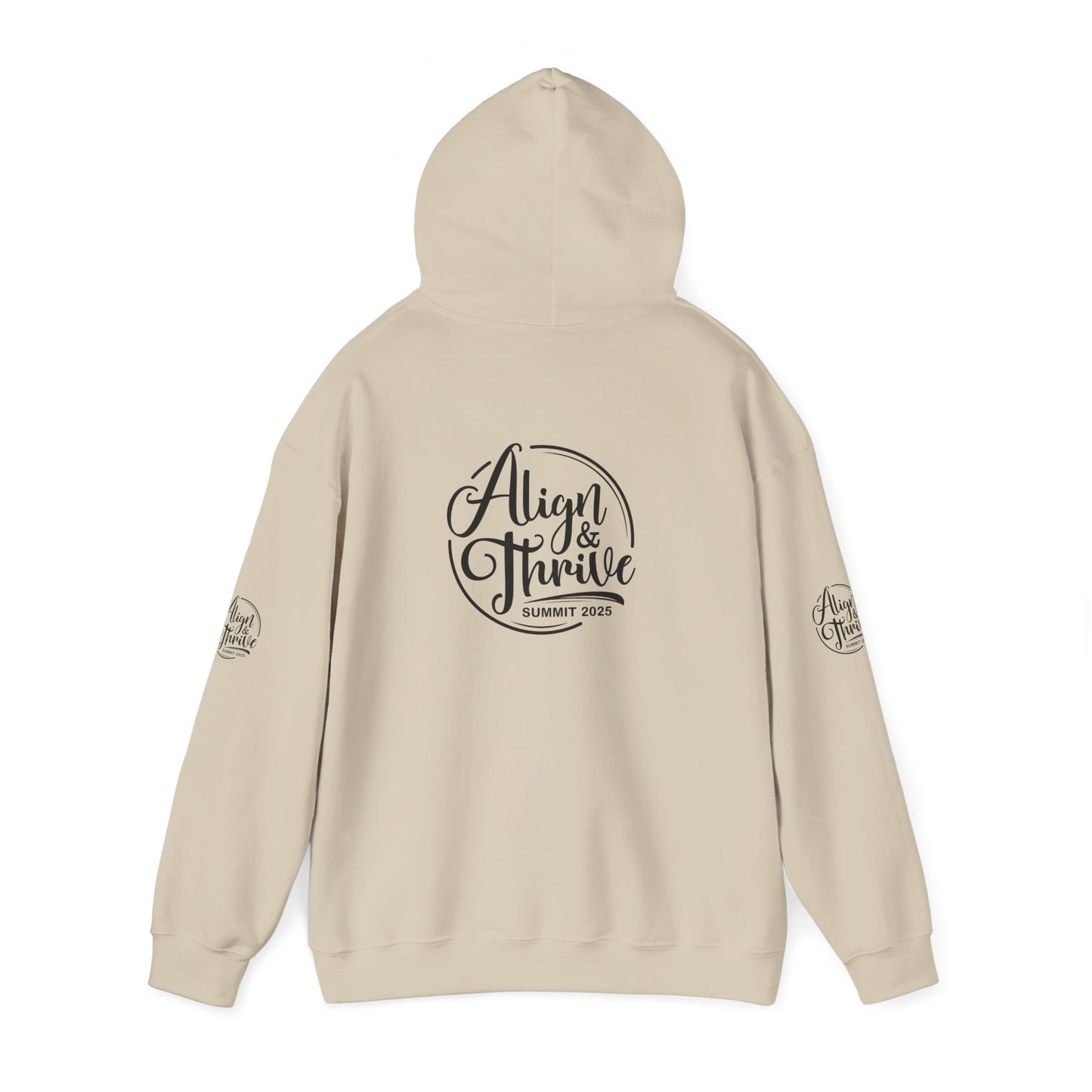 Align & Thrive Unisex Hooded Sweatshirt for Self-Care, Wellness Events, Motivational Gift, Cozy Lifestyle