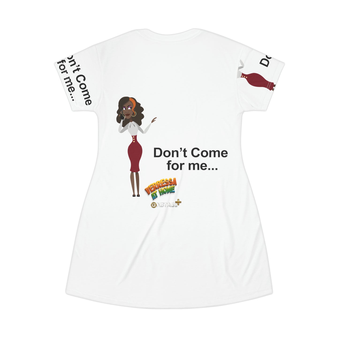 T-Shirt Dress in white (AOP)
