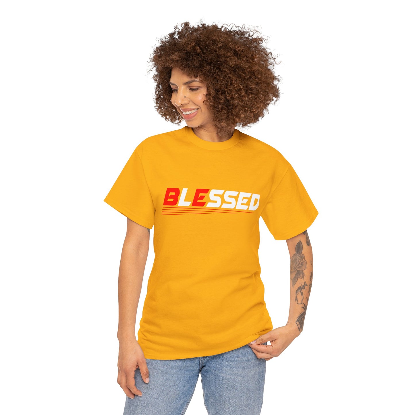 Blessed Unisex Heavy Cotton Tee | Motivational Shirt, Gift for Friends, Casual Wear, Spiritual Fashion, Everyday Comfort