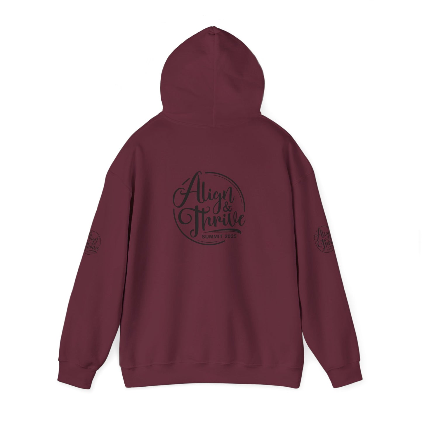 Align & Thrive Unisex Hooded Sweatshirt for Self-Care, Wellness Events, Motivational Gift, Cozy Lifestyle