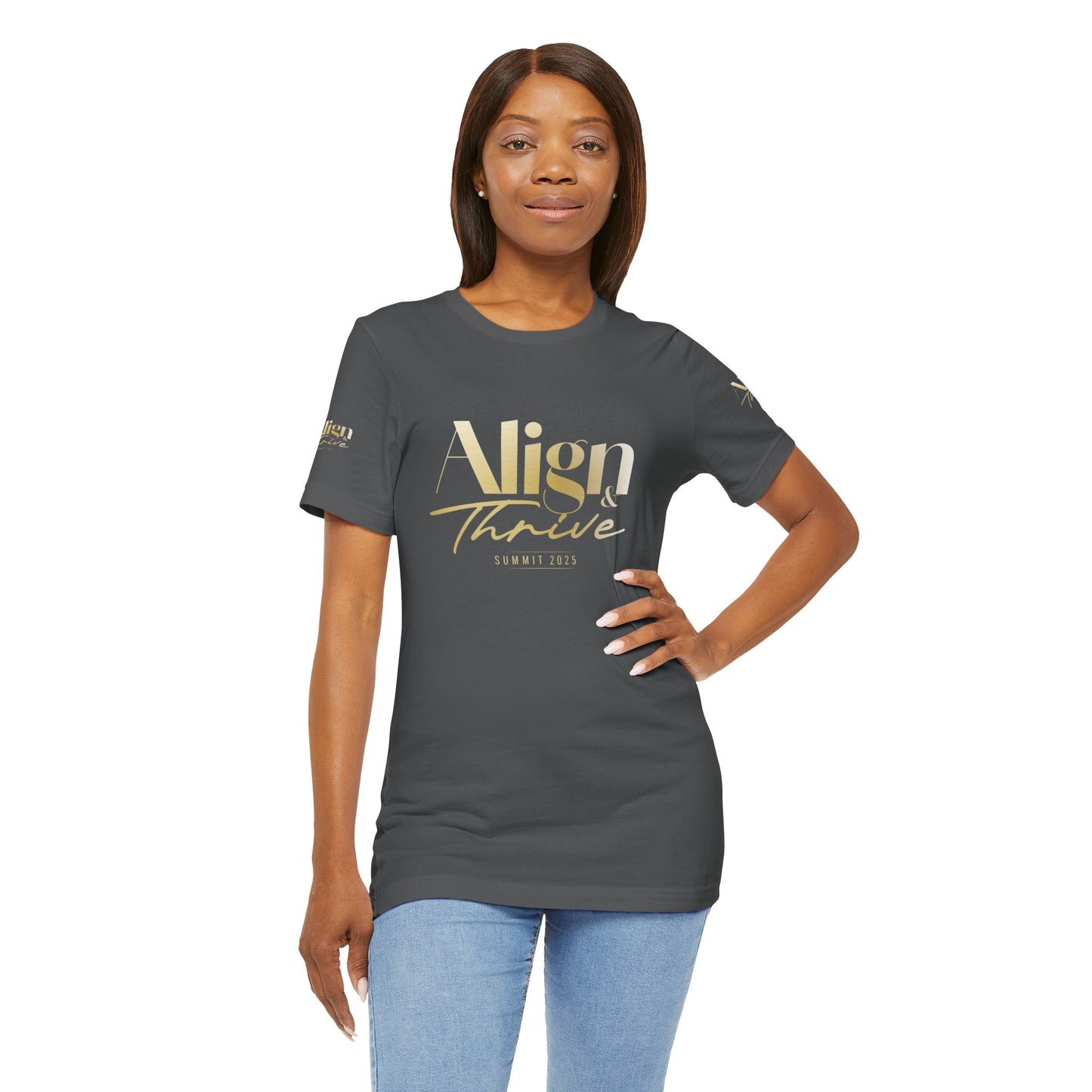 Unisex Motivational Tee - Align & Thrive | Inspirational Shirt for Fitness, Mental Health, Self-Care, Gift for Her, Casual Wear
