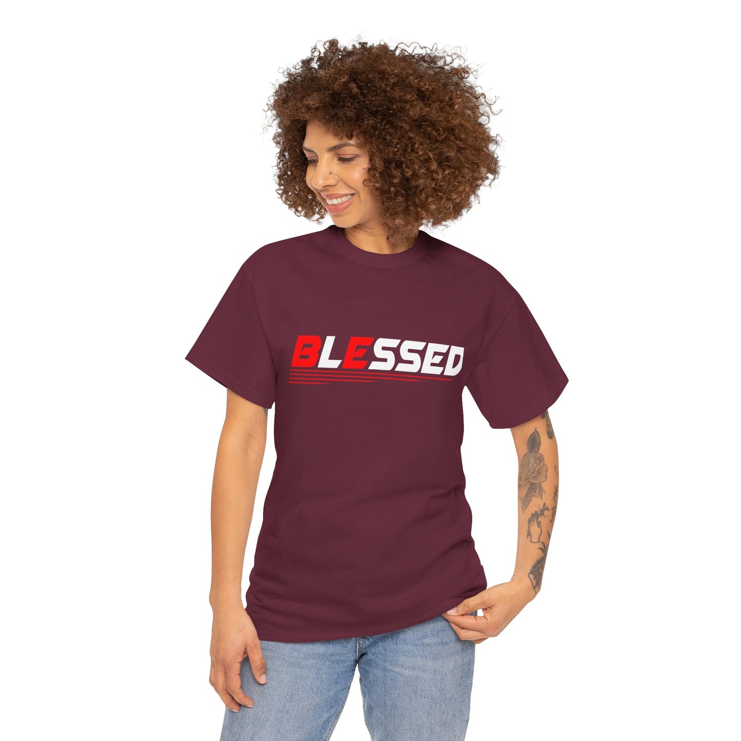 Blessed Unisex Heavy Cotton Tee | Motivational Shirt, Gift for Friends, Casual Wear, Spiritual Fashion, Everyday Comfort
