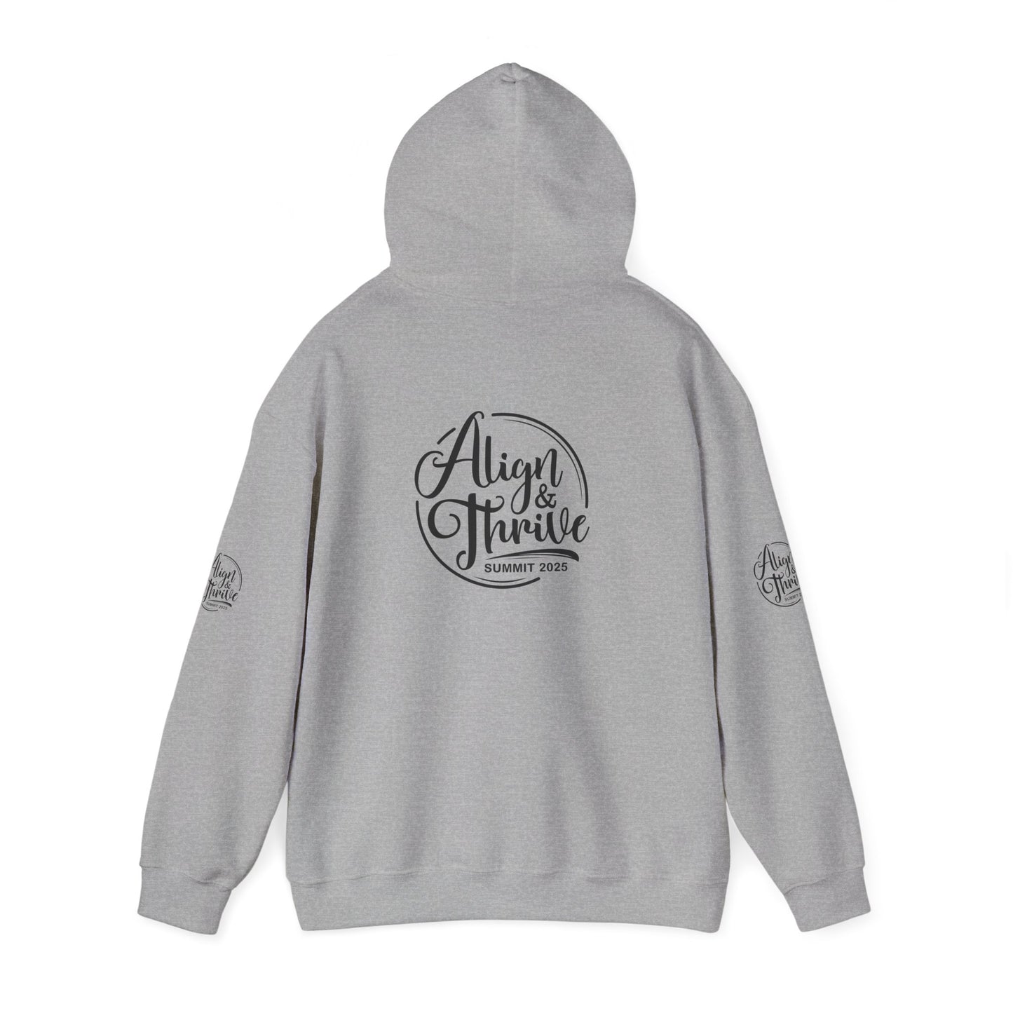 Align & Thrive Unisex Hooded Sweatshirt for Self-Care, Wellness Events, Motivational Gift, Cozy Lifestyle