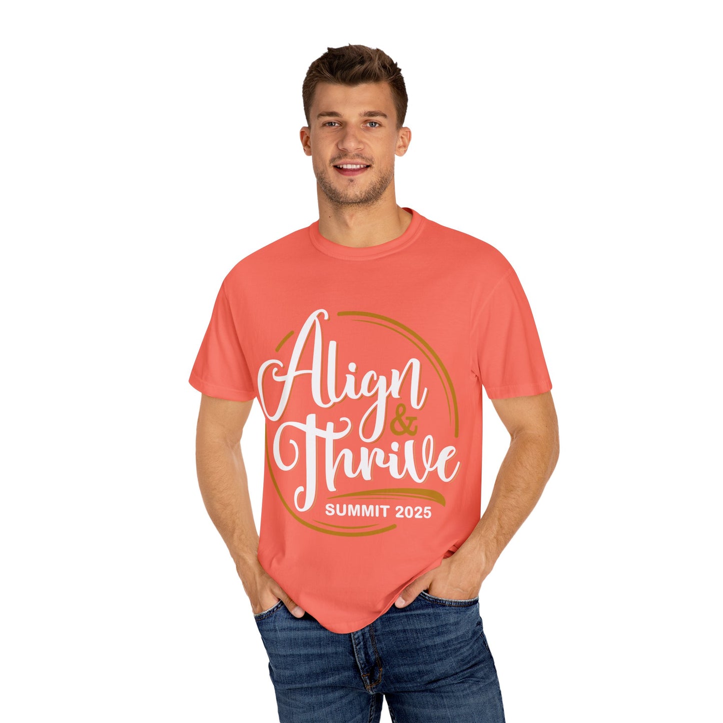 Align & Thrive Unisex T-shirt, Motivational Tee, Summit 2025 Shirt, Inspirational Apparel, Relaxed Fit Shirt
