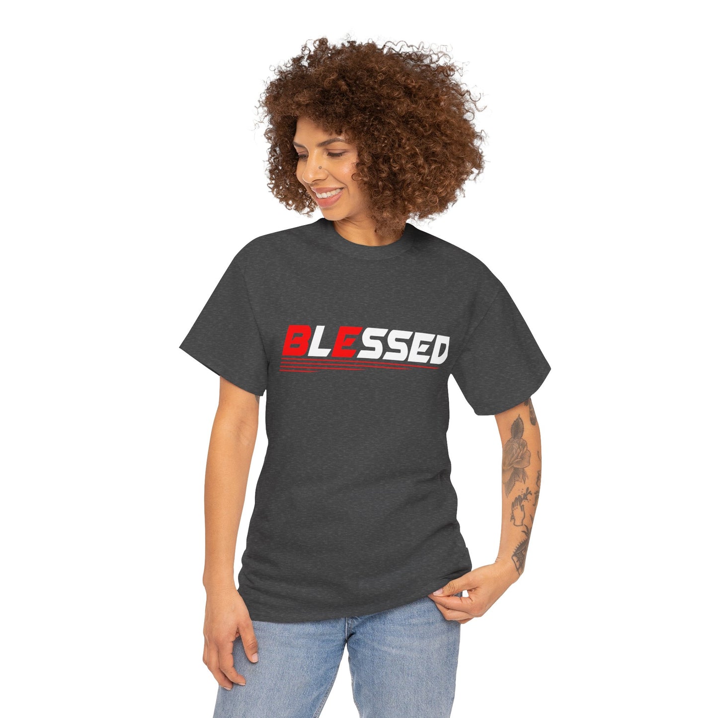 Blessed Unisex Heavy Cotton Tee | Motivational Shirt, Gift for Friends, Casual Wear, Spiritual Fashion, Everyday Comfort
