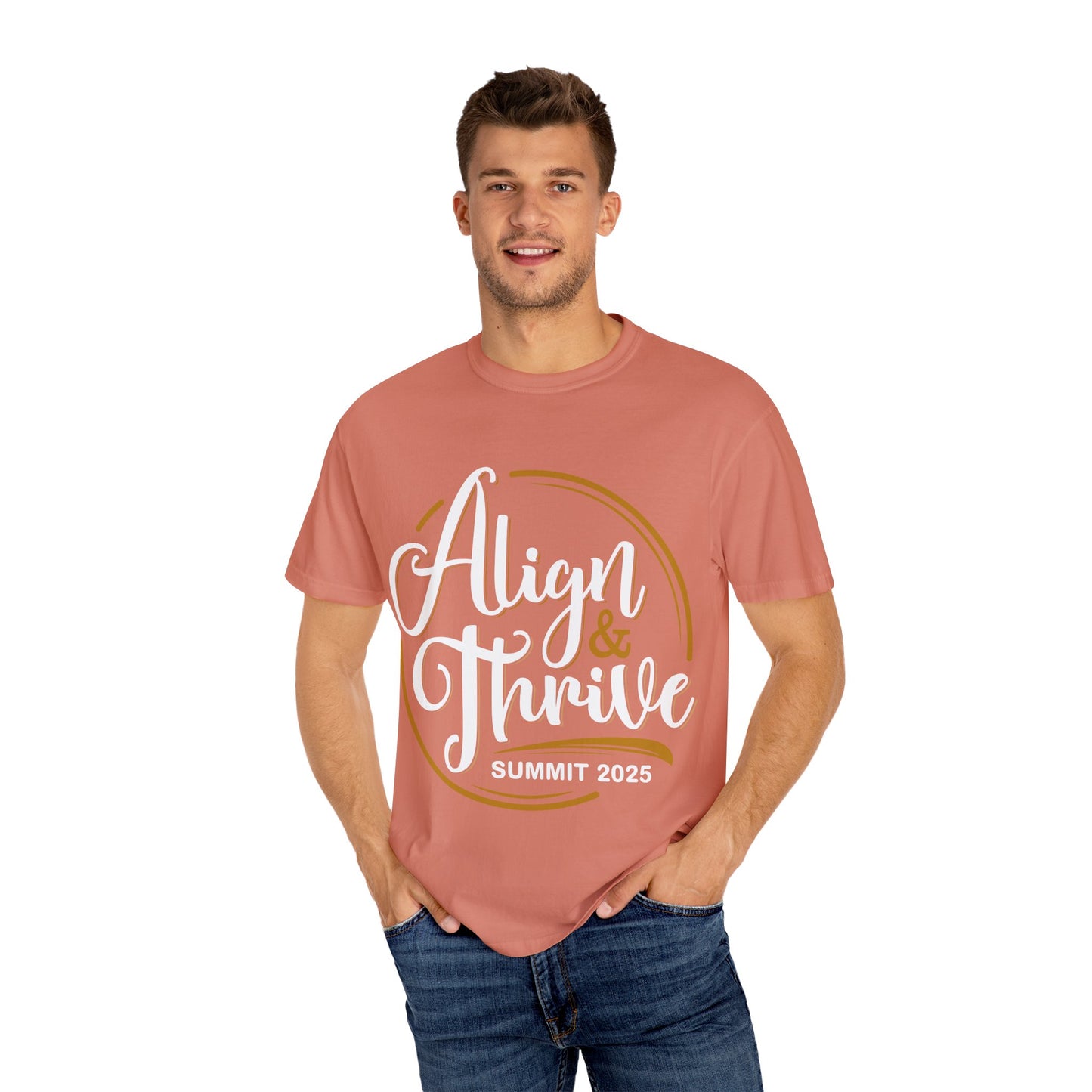Align & Thrive Unisex T-shirt, Motivational Tee, Summit 2025 Shirt, Inspirational Apparel, Relaxed Fit Shirt