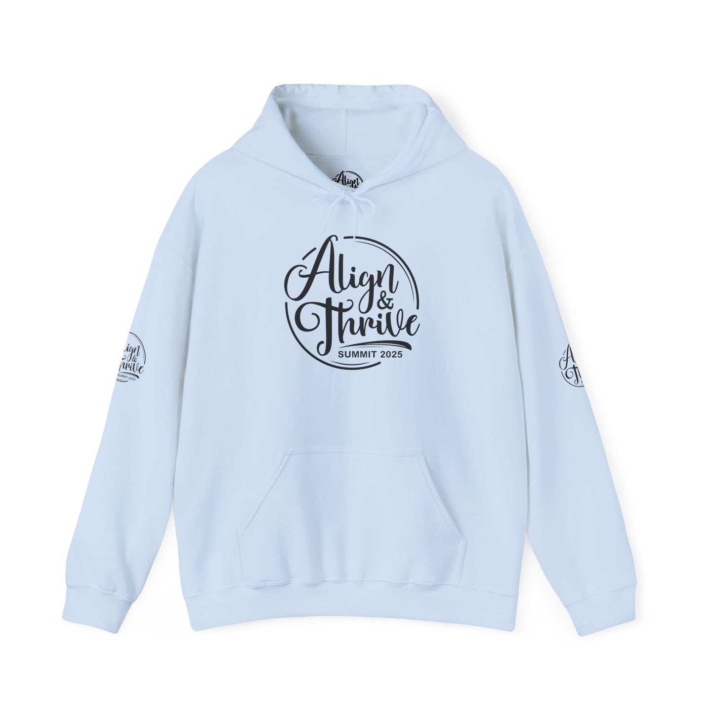 Align & Thrive Unisex Hooded Sweatshirt for Self-Care, Wellness Events, Motivational Gift, Cozy Lifestyle