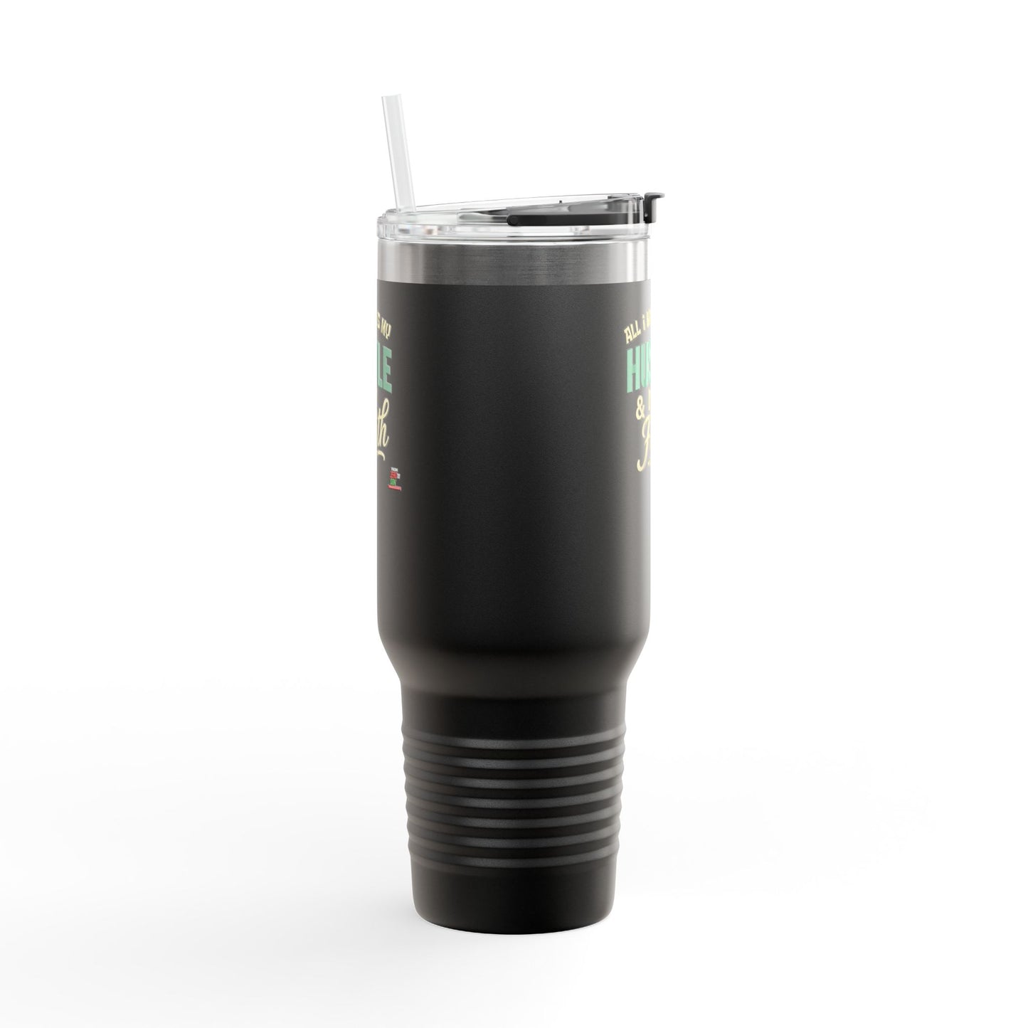 Faith Hustle Insulated Travel Mug, 40oz - Perfect for Coffee Lovers, On-the-Go, Gift for Friends, Motivational Drinkware