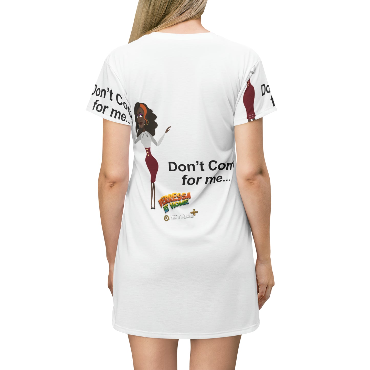 T-Shirt Dress in white (AOP)