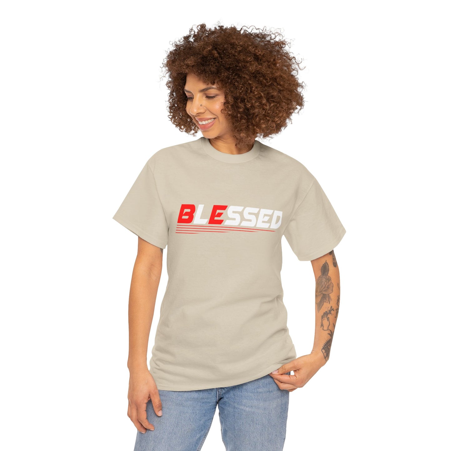 Blessed Unisex Heavy Cotton Tee | Motivational Shirt, Gift for Friends, Casual Wear, Spiritual Fashion, Everyday Comfort