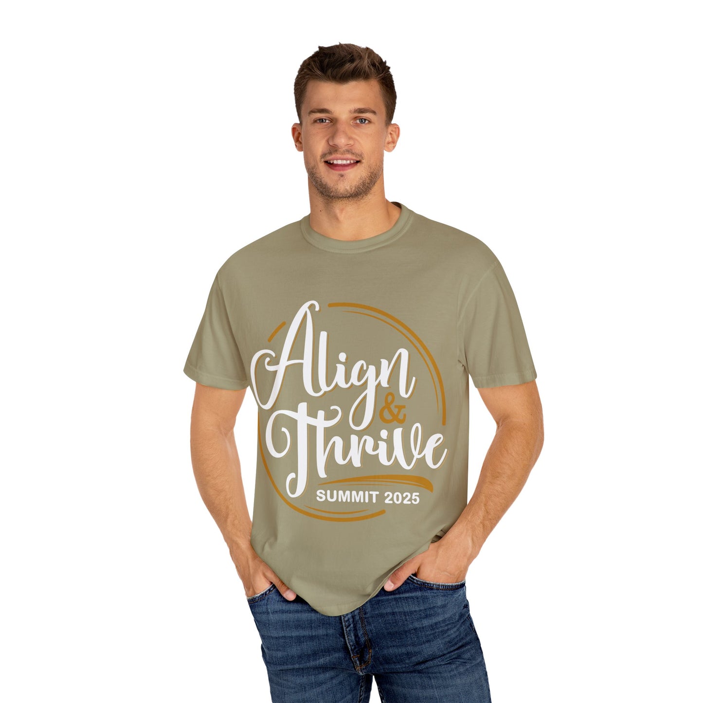 Align & Thrive Unisex T-shirt, Motivational Tee, Summit 2025 Shirt, Inspirational Apparel, Relaxed Fit Shirt