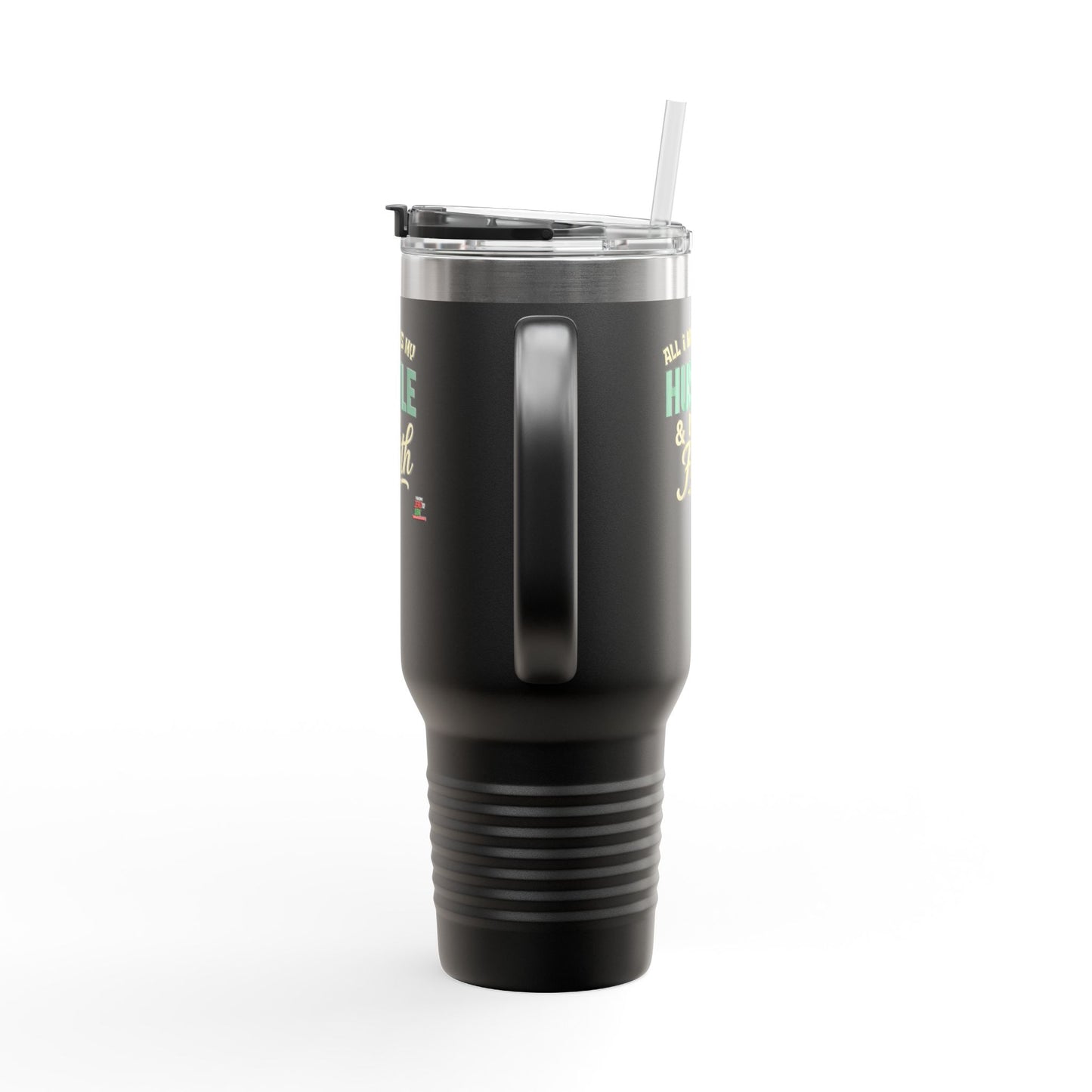 Faith Hustle Insulated Travel Mug, 40oz - Perfect for Coffee Lovers, On-the-Go, Gift for Friends, Motivational Drinkware