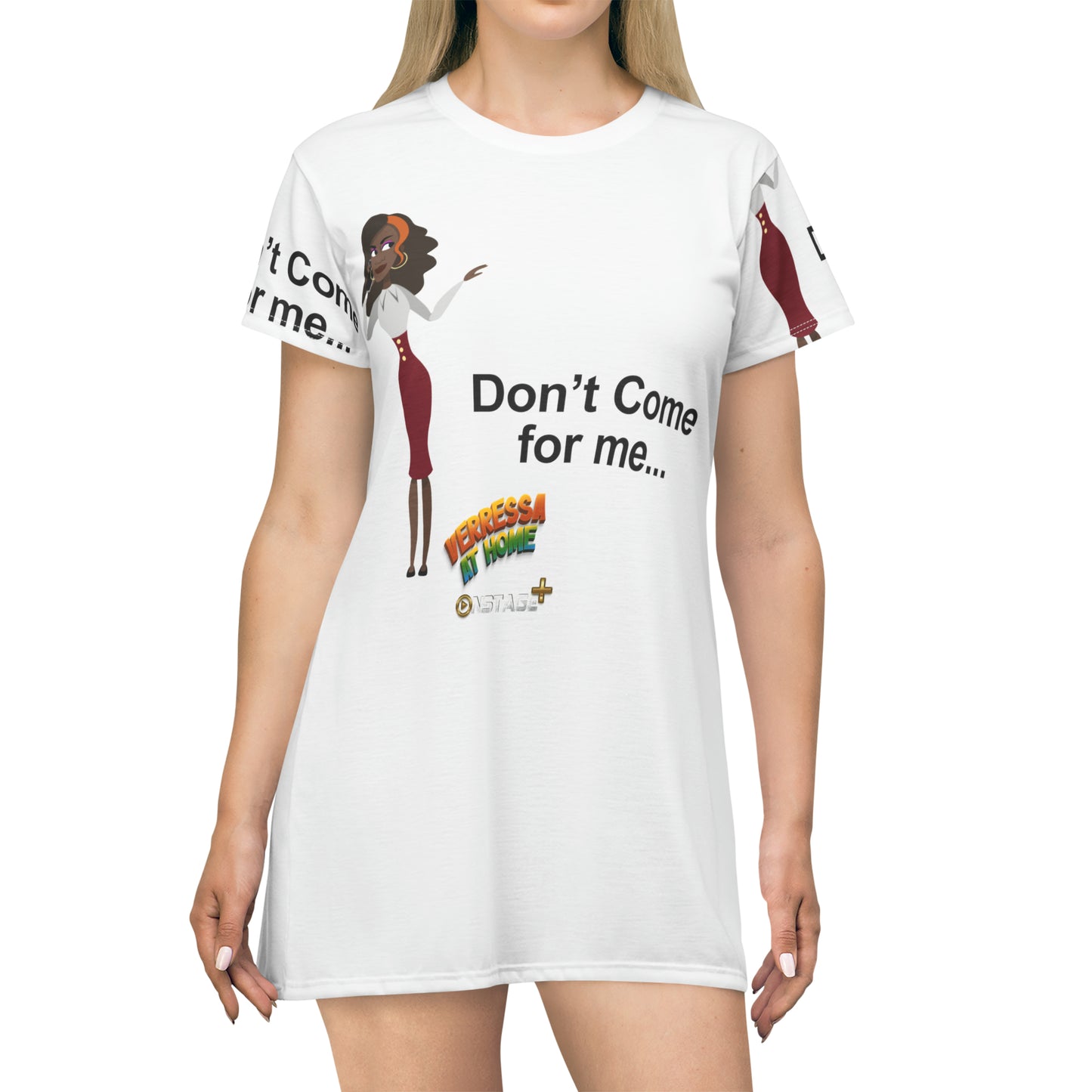 T-Shirt Dress in white (AOP)