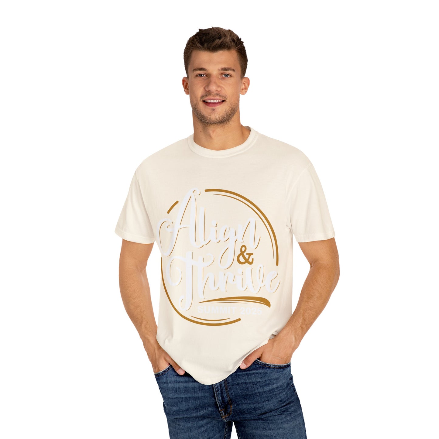 Align & Thrive Unisex T-shirt, Motivational Tee, Summit 2025 Shirt, Inspirational Apparel, Relaxed Fit Shirt