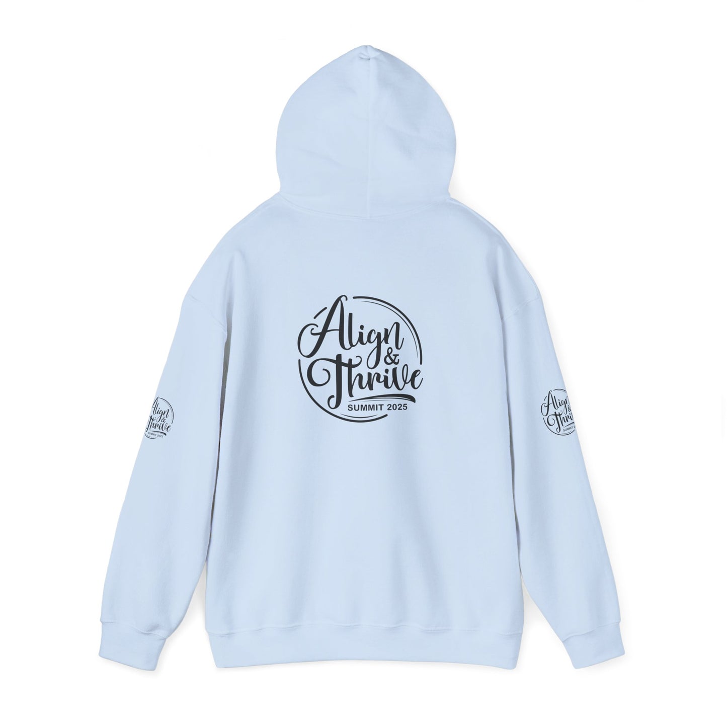 Align & Thrive Unisex Hooded Sweatshirt for Self-Care, Wellness Events, Motivational Gift, Cozy Lifestyle