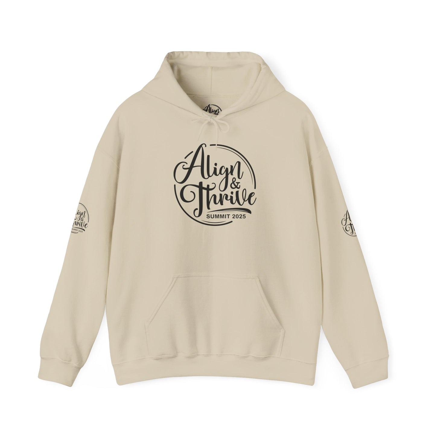 Align & Thrive Unisex Hooded Sweatshirt for Self-Care, Wellness Events, Motivational Gift, Cozy Lifestyle