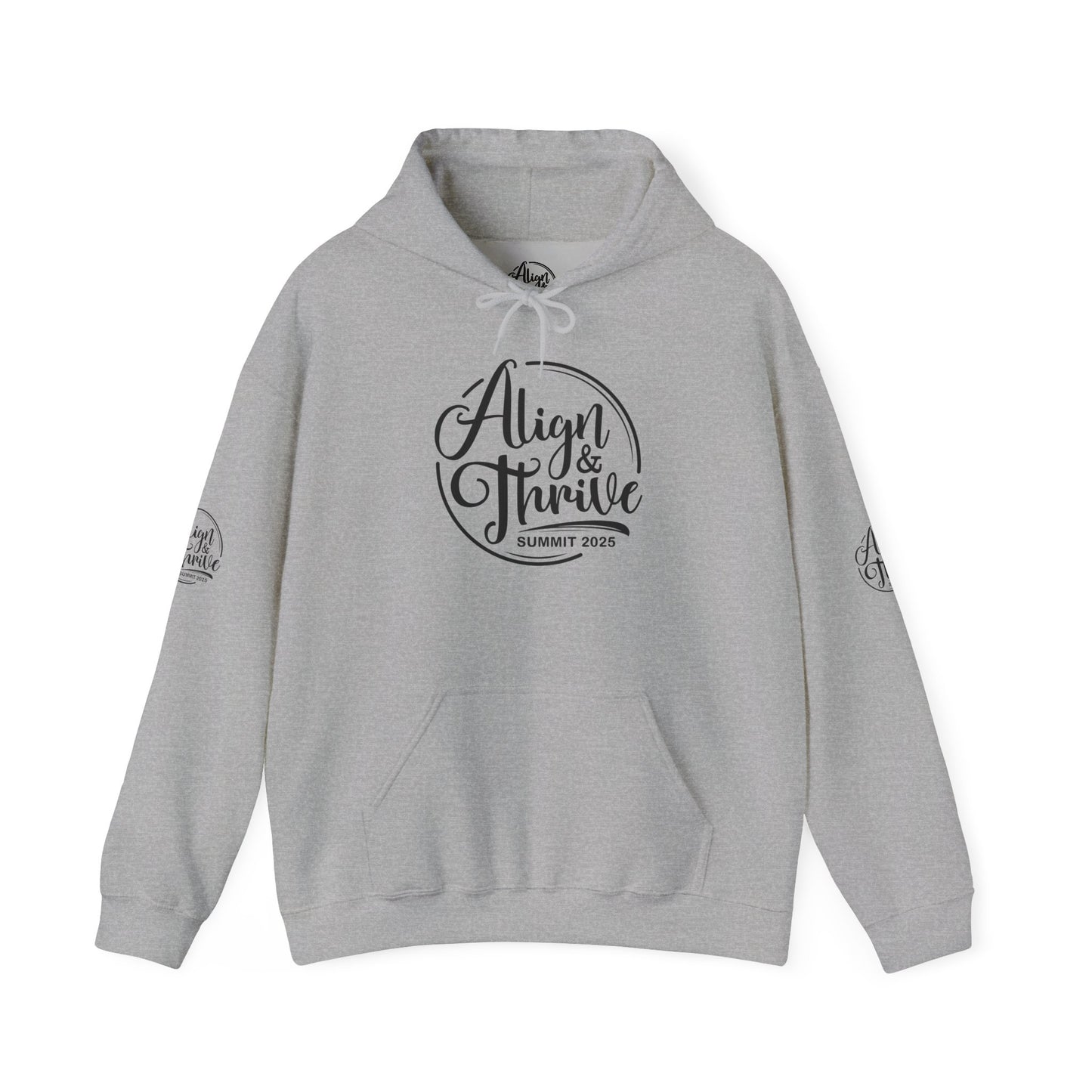 Align & Thrive Unisex Hooded Sweatshirt for Self-Care, Wellness Events, Motivational Gift, Cozy Lifestyle