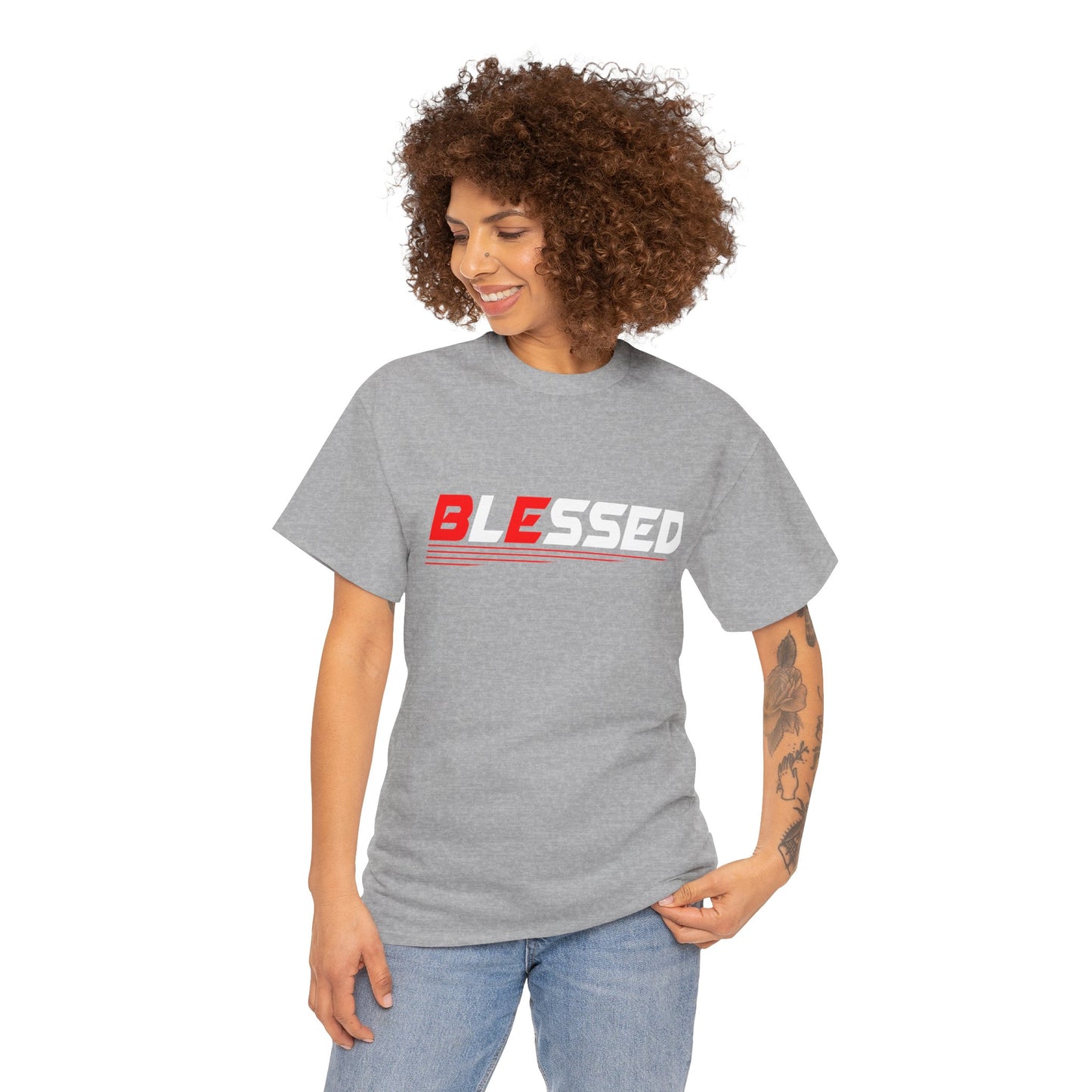 Blessed Unisex Heavy Cotton Tee | Motivational Shirt, Gift for Friends, Casual Wear, Spiritual Fashion, Everyday Comfort