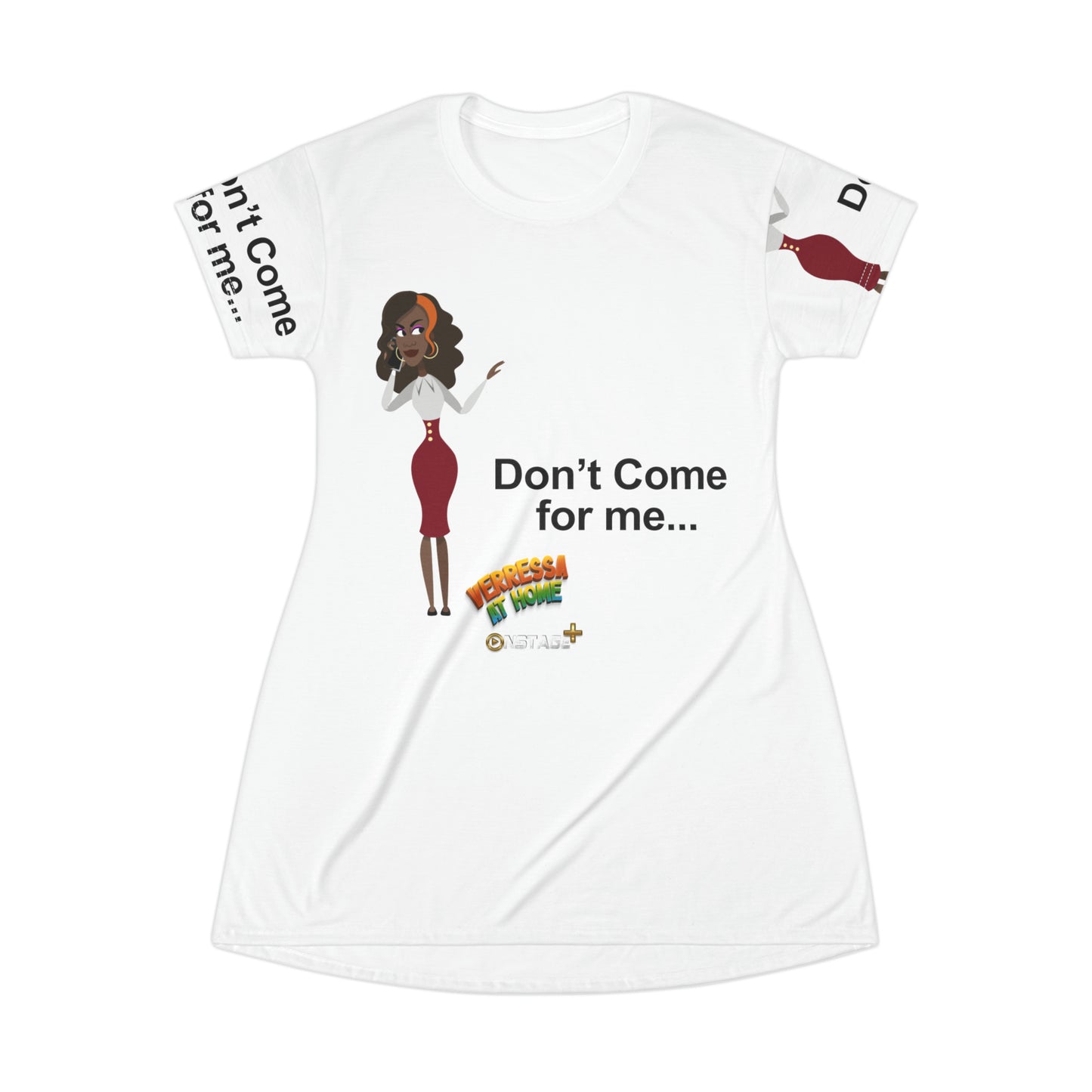 T-Shirt Dress in white (AOP)