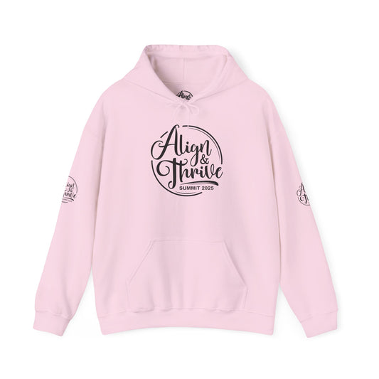 Align & Thrive Unisex Hooded Sweatshirt for Self-Care, Wellness Events, Motivational Gift, Cozy Lifestyle