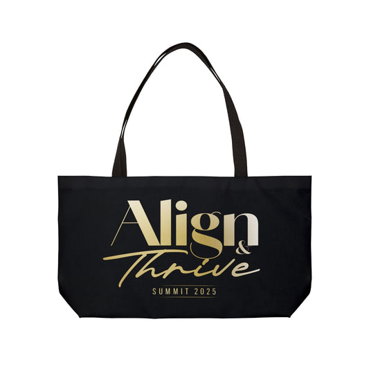 Align and Thrive Weekender Tote Bag, Stylish Carry-All, Perfect for Travel, Beach Trips, Festivals, Gifts for Friends